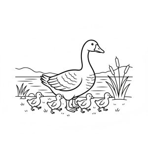 Con Ngỗng Mẹ và Đàn Con