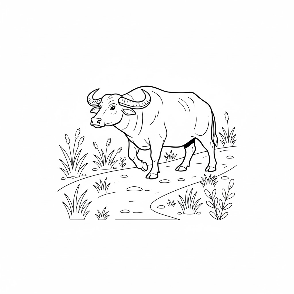 Con Trâu Đi Trên Đường Mòn