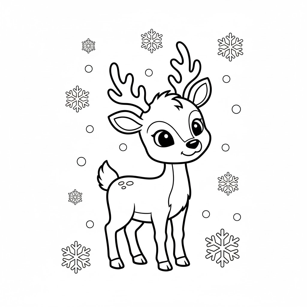 Con Tuần Lộc và Những Bông Tuyết