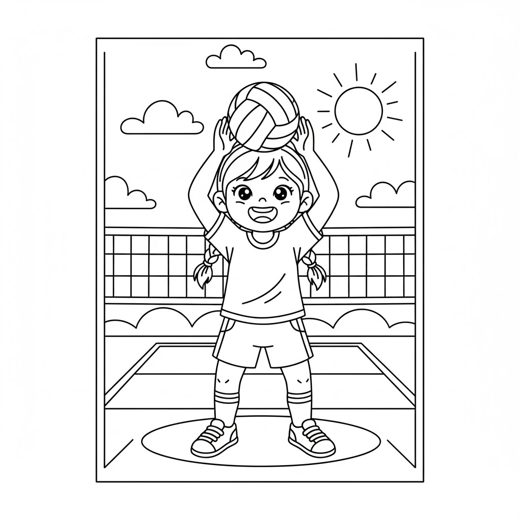 Cô Bé Đỡ Bóng Chuyền