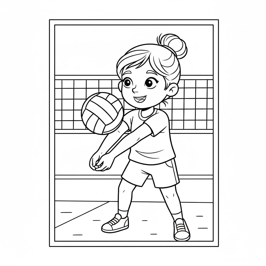 Cô Gái Đỡ Quả Bóng Chuyền