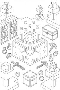 Hình Tô Màu Bàn Phù Phép Minecraft