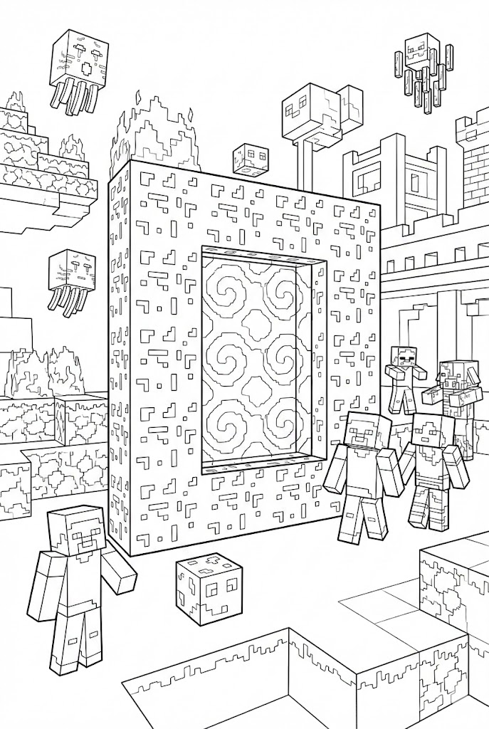 Hình Tô Màu Cổng Hủy Diệt Minecraft