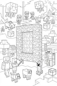 Hình Tô Màu Cổng Nether Minecraft