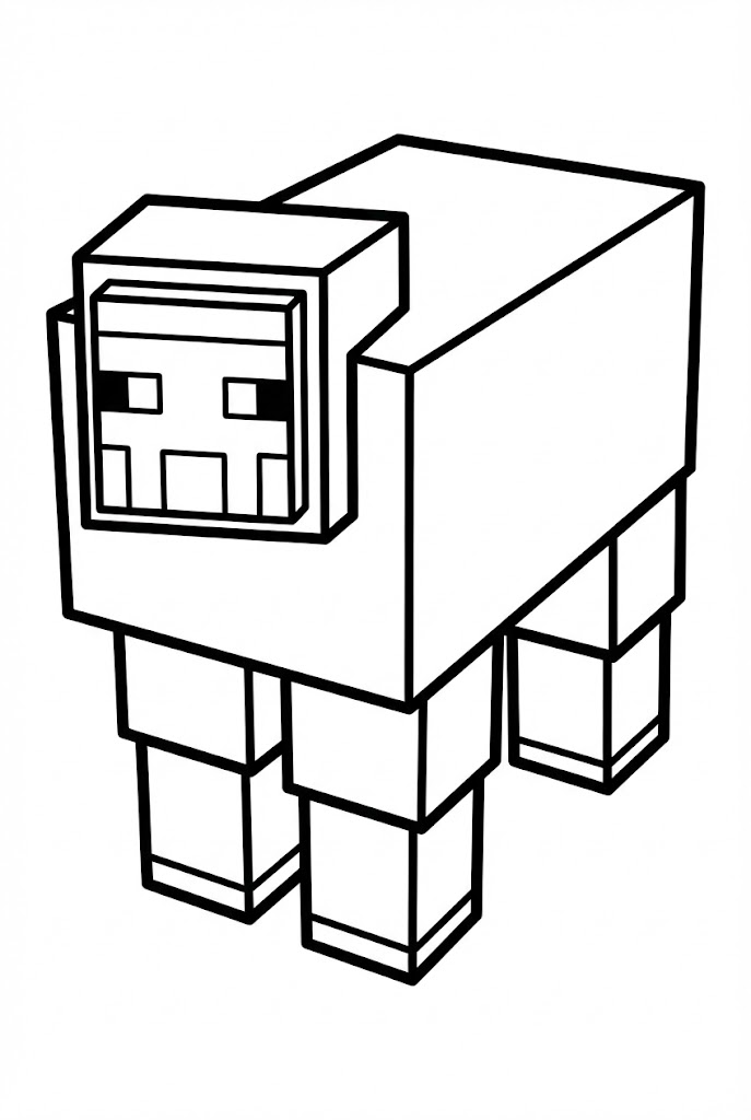 Hình Tô Màu Cừu Minecraft PE Siêu Đẹp