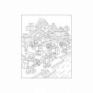 Hình Tô Màu Dân Làng Minecraft