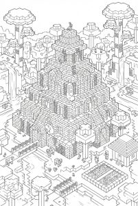 Hình Tô Màu Đền Rừng Minecraft