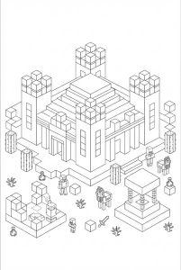 Hình Tô Màu Đền Sa Mạc Minecraft