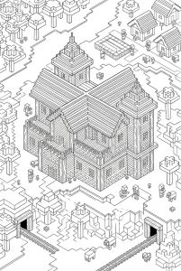 Hình Tô Màu Dinh Thự Rừng Minecraft