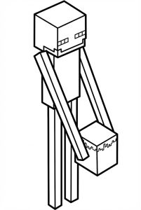 Hình Tô Màu Enderman Minecraft PE Siêu Đẹp