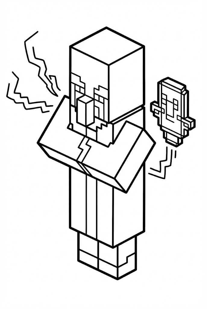 Hình Tô Màu Evoker Minecraft PE Siêu Đẹp