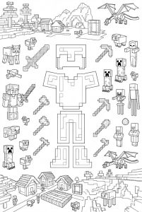 Hình Tô Màu Giáp Kim Cương Minecraft