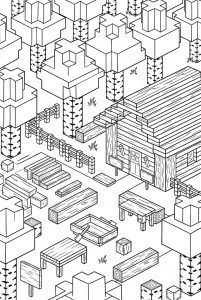 Hình Tô Màu Gỗ Bạch Dương Minecraft