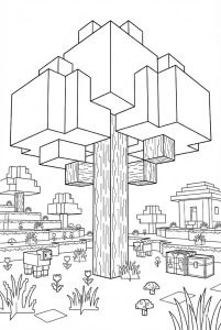 Hình Tô Màu Gỗ Sồi Minecraft