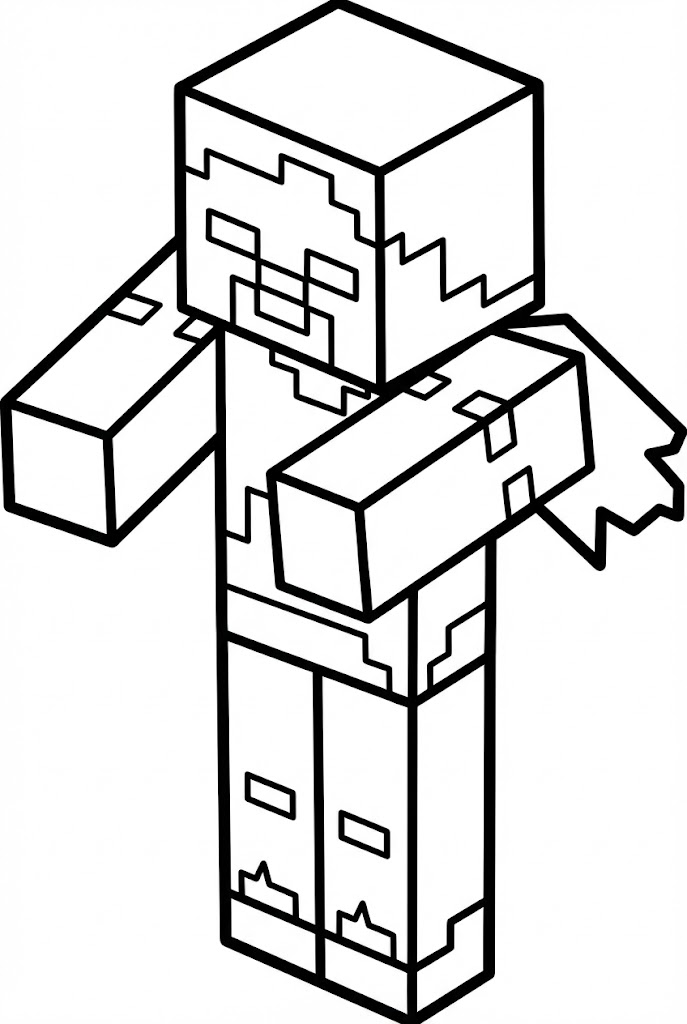 Hình Tô Màu Husk Minecraft PE Siêu Đẹp