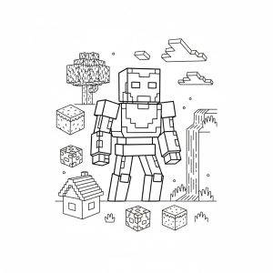 Hình Tô Màu Iron Golem Minecraft