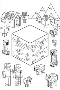 Hình Tô Màu Khối Cỏ Minecraft