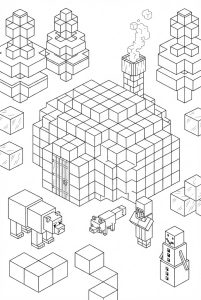 Hình Tô Màu Nhà Igloo Minecraft