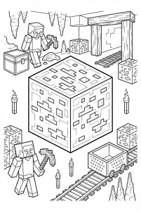 Hình Tô Màu Quặng Ngọc Lục Minecraft