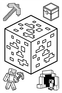 Hình Tô Màu Quặng Than Minecraft