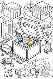 Hình Tô Màu Rương Minecraft