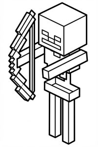 Hình Tô Màu Skeleton Minecraft PE Siêu Đẹp