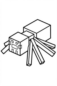 Hình Tô Màu Spider Minecraft PE Siêu Đẹp