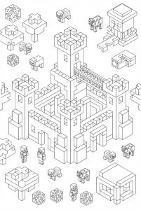 Hình Tô Màu Thành Trì Bastion Minecraft