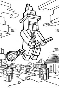 Hình Tô Màu Witch Minecraft PE Siêu Đẹp