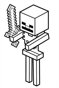 Hình Tô Màu Wither Skeleton Minecraft PE Siêu Đẹp