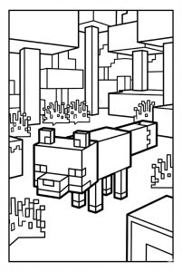 Hình tô màu Cáo Minecraft PE siêu đẹp