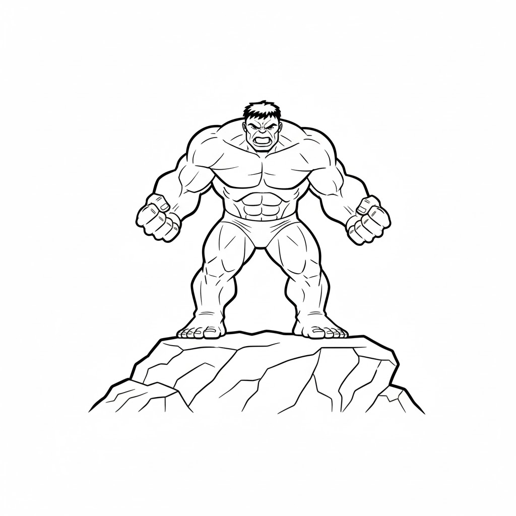 Hulk Đứng Trên Mỏm Đá