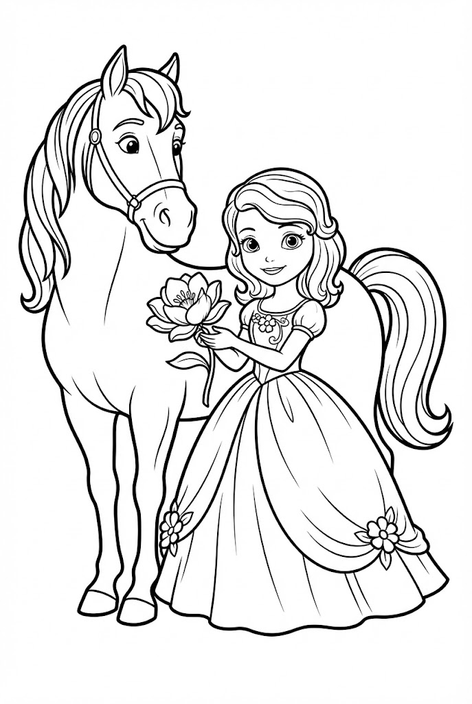 Tô màu Sofia Với Chú Ngựa