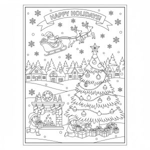 Tải Tranh Tô Màu Noel Khổ A4 Sắc Nét File PDF - In Ngay