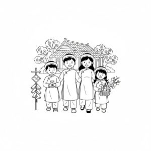 Tô Màu Bé Đi Chúc Tết