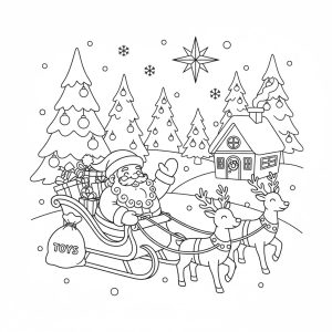 Tô Màu Con Tuần Lộc và Ông Già Noel Đáng Yêu