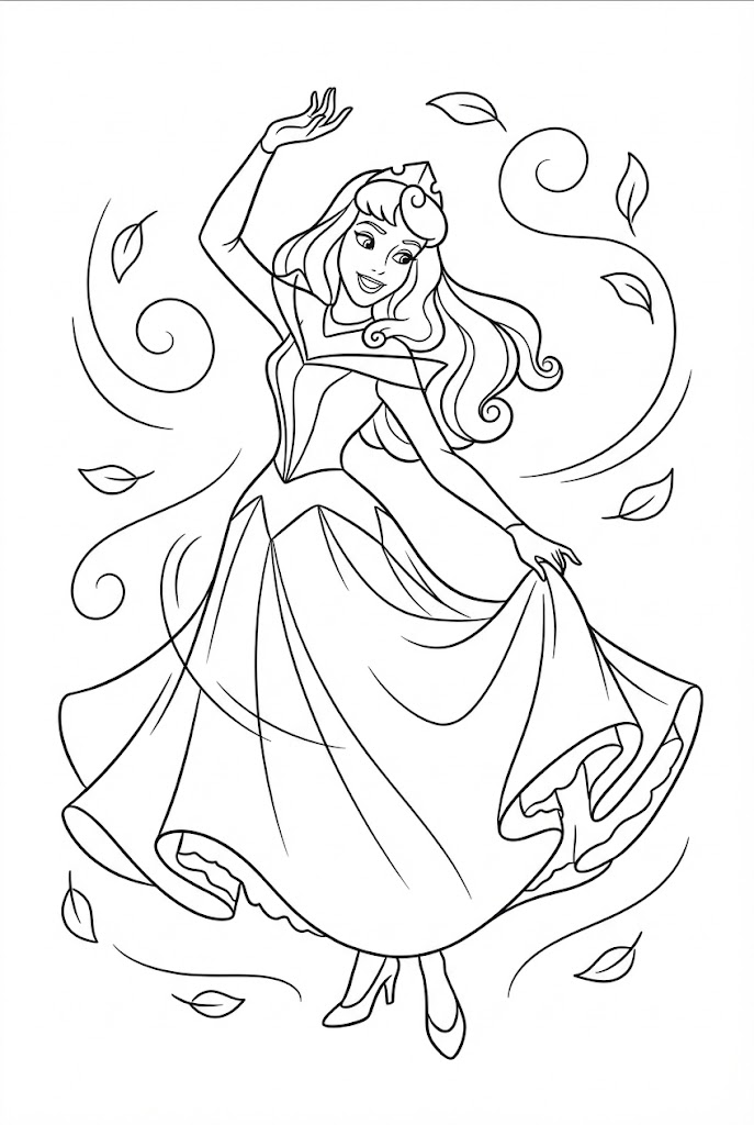 Tô màu Aurora Đang Nhảy