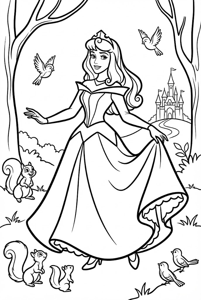 Tô màu Aurora Đáng Yêu