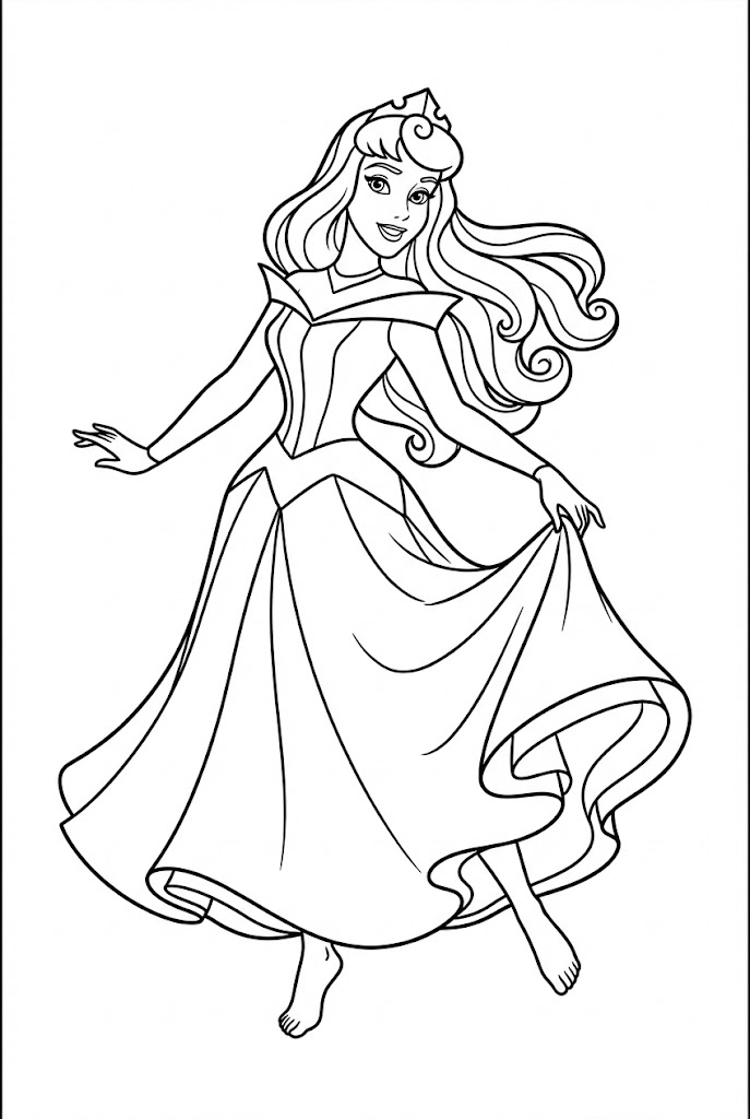 Tô màu Aurora Đi Chân Trần