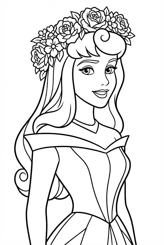 Tô màu Aurora Đội Vòng Hoa