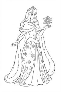 Tô màu Aurora Mặc Váy Mùa Đông