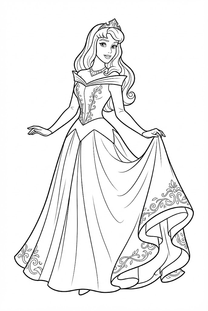 Tô màu Công Chúa Aurora Xinh Đẹp
