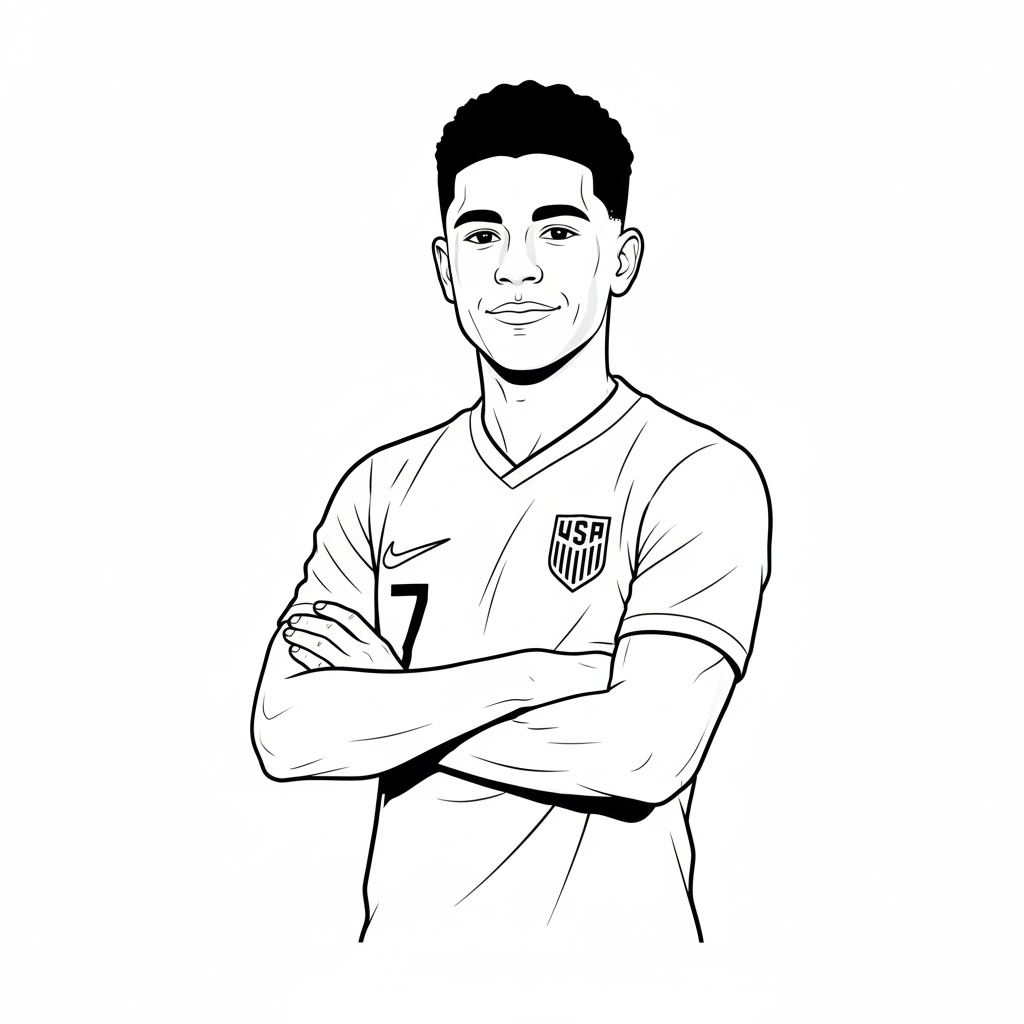 Tô màu Cầu Thủ Bóng Đá Giovanni Reyna