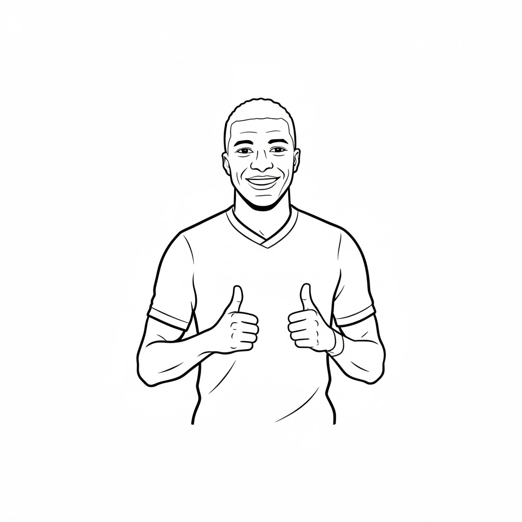 Tô màu Cầu Thủ Bóng Đá Kylian Mbappe