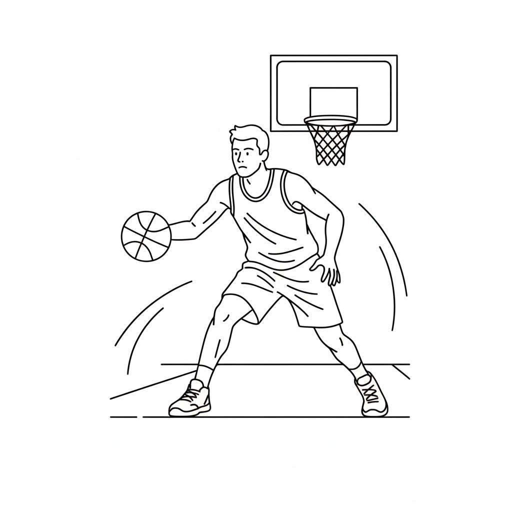 Tô màu Cầu Thủ Bóng Rổ Tấn Công