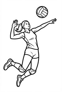 Tô màu Cầu Thủ Nữ Thi Đấu Bóng Chuyền