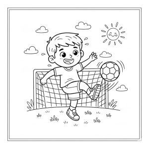 Tô màu Cậu Bé Đá Bóng Vui Vẻ