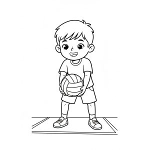 Tô màu Cậu Bé Phát Quả Bóng Chuyền