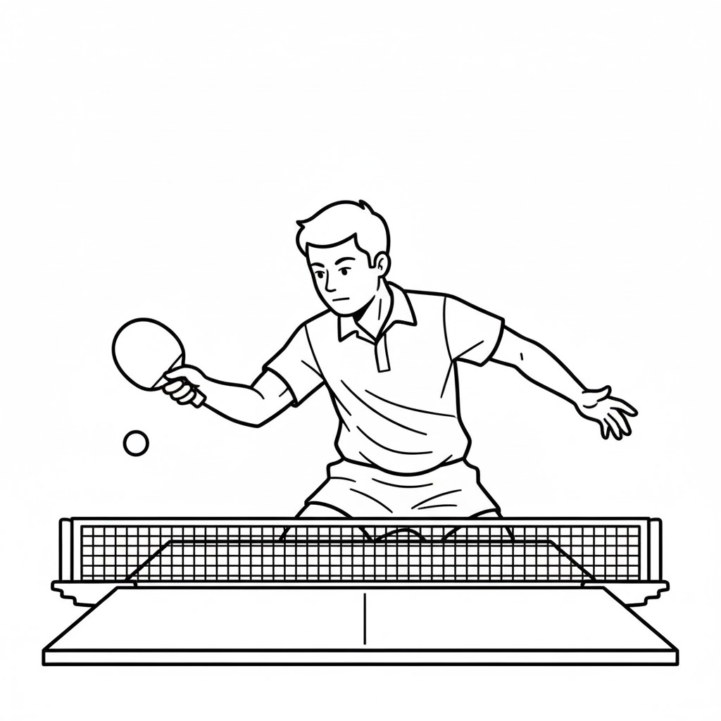 Tô màu Chàng Trai Chơi Bóng Bàn