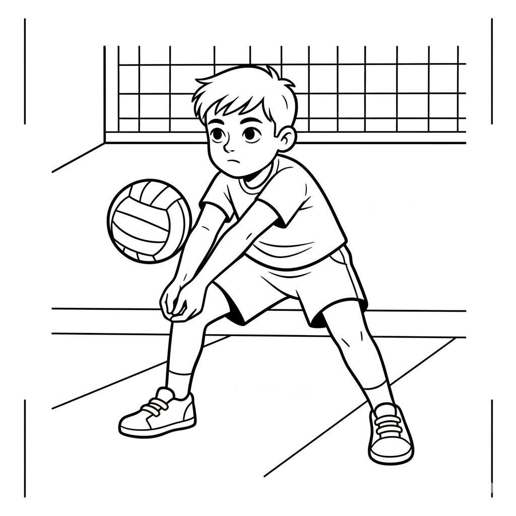 Tô màu Chàng Trai Đỡ Bóng Chuyền